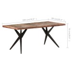vidaXL Masă de bucătărie, 180x90x76 cm, lemn masiv reciclat vidaXL Masă de bucătărie, 180x90x76 cm, lemn masiv reciclat
