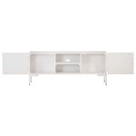 vidaXL Comodă TV, alb, 115x30x46 cm, lemn masiv de mango