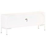 vidaXL Comodă TV, alb, 115x30x46 cm, lemn masiv de mango