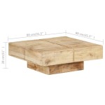 vidaXL Măsuță de cafea, 80x80x28 cm, lemn masiv de mango vidaXL Măsuță de cafea, 80x80x28 cm, lemn masiv de mango