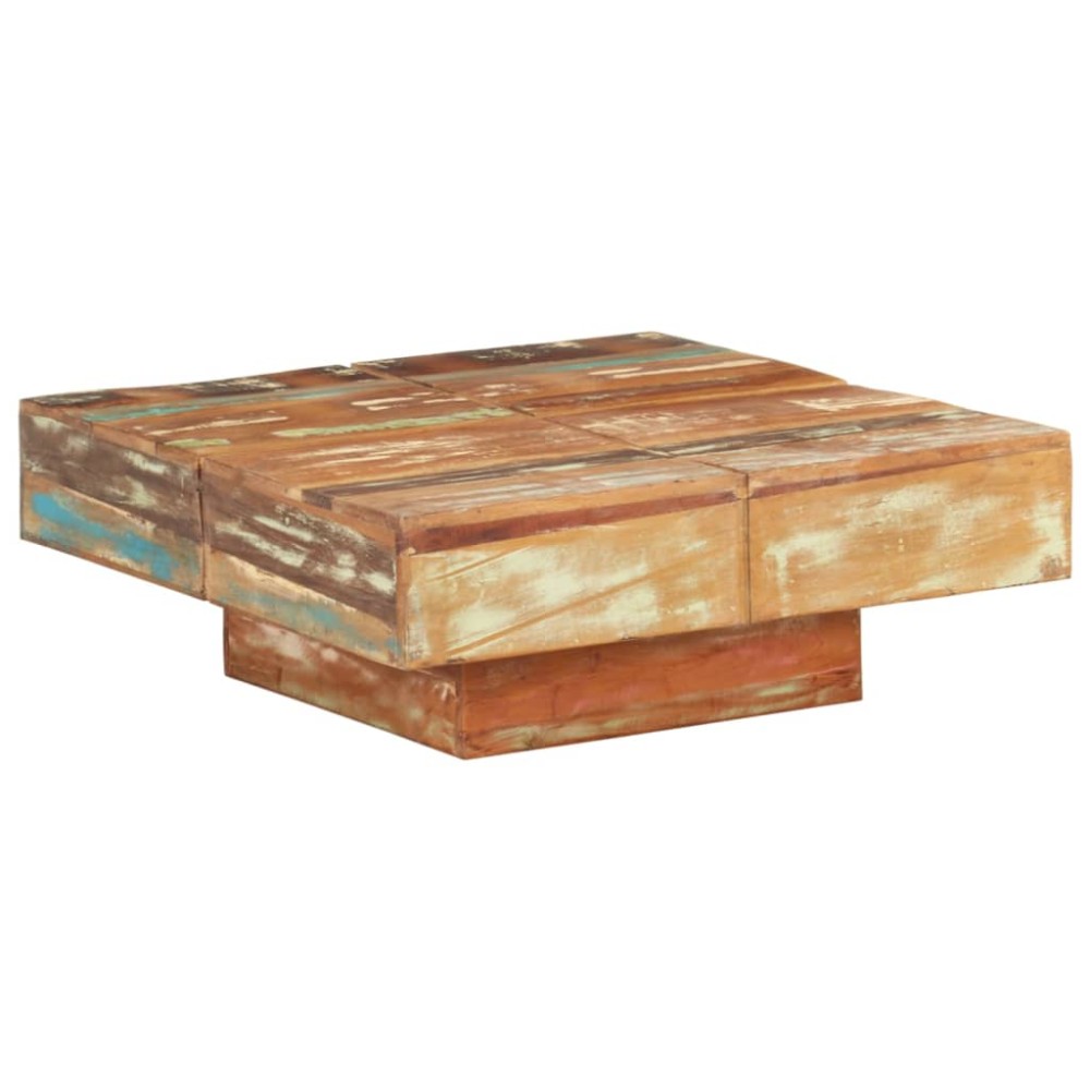 vidaXL Măsuță de cafea, 80x80x28 cm, lemn masiv reciclat