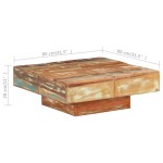 vidaXL Măsuță de cafea, 80x80x28 cm, lemn masiv reciclat vidaXL Măsuță de cafea, 80x80x28 cm, lemn masiv reciclat