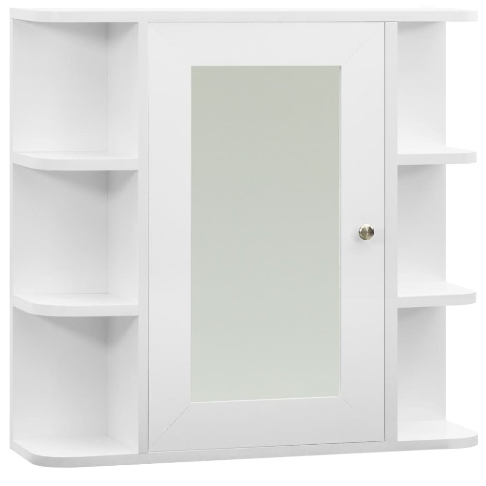 vidaXL Dulap de baie cu oglindă, alb, 66x17x63 cm, MDF