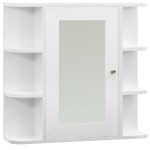 vidaXL Dulap de baie cu oglindă, alb, 66x17x63 cm, MDF vidaXL Dulap de baie cu oglindă, alb, 66x17x63 cm, MDF