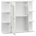 vidaXL Dulap de baie cu oglindă, alb, 66x17x63 cm, MDF vidaXL Dulap de baie cu oglindă, alb, 66x17x63 cm, MDF