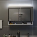 vidaXL Dulap de baie cu oglindă și LED-uri, alb, 80x15x60 cm, MDF vidaXL Dulap de baie cu oglindă și LED-uri, alb, 80x15x60 cm, MDF