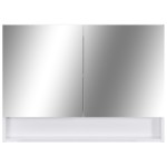 vidaXL Dulap de baie cu oglindă și LED-uri, alb, 80x15x60 cm, MDF vidaXL Dulap de baie cu oglindă și LED-uri, alb, 80x15x60 cm, MDF