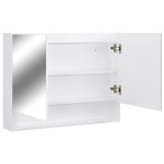 vidaXL Dulap de baie cu oglindă și LED-uri, alb, 80x15x60 cm, MDF vidaXL Dulap de baie cu oglindă și LED-uri, alb, 80x15x60 cm, MDF