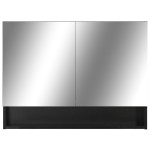 vidaXL Dulap de baie cu oglindă și LED-uri, negru, 80x15x60 cm, MDF vidaXL Dulap de baie cu oglindă și LED-uri, negru, 80x15x60 cm, MDF