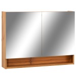 vidaXL Dulap de baie cu oglindă și LED-uri, stejar, 80x15x60 cm, MDF vidaXL Dulap de baie cu oglindă și LED-uri, stejar, 80x15x60 cm, MDF