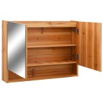 vidaXL Dulap de baie cu oglindă și LED-uri, stejar, 80x15x60 cm, MDF vidaXL Dulap de baie cu oglindă și LED-uri, stejar, 80x15x60 cm, MDF