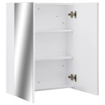 vidaXL Dulap de baie cu oglindă, alb, 60x15x75 cm, MDF vidaXL Dulap de baie cu oglindă, alb, 60x15x75 cm, MDF