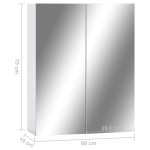 vidaXL Dulap de baie cu oglindă, alb, 60x15x75 cm, MDF vidaXL Dulap de baie cu oglindă, alb, 60x15x75 cm, MDF
