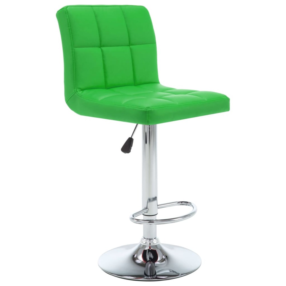 vidaXL Scaune de bar, 2 buc., verde, piele ecologică