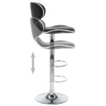 vidaXL Scaune de bar, 2 buc., negru, piele ecologică