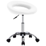 vidaXL Scaun de lucru pivotant, alb, piele ecologică vidaXL Scaun de lucru pivotant, alb, piele ecologică