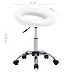 vidaXL Scaun de lucru pivotant, alb, piele ecologică vidaXL Scaun de lucru pivotant, alb, piele ecologică