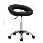 vidaXL Scaun de lucru pivotant, negru, piele ecologică