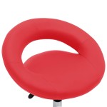 vidaXL Scaun de lucru pivotant, roșu, piele ecologică vidaXL Scaun de lucru pivotant, roșu, piele ecologică