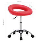 vidaXL Scaun de lucru pivotant, roșu, piele ecologică vidaXL Scaun de lucru pivotant, roșu, piele ecologică