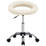 vidaXL Scaun de lucru pivotant, crem, piele ecologică vidaXL Scaun de lucru pivotant, crem, piele ecologică