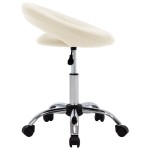 vidaXL Scaun de lucru pivotant, crem, piele ecologică vidaXL Scaun de lucru pivotant, crem, piele ecologică