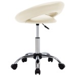 vidaXL Scaun de lucru pivotant, crem, piele ecologică vidaXL Scaun de lucru pivotant, crem, piele ecologică