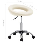 vidaXL Scaun de lucru pivotant, crem, piele ecologică vidaXL Scaun de lucru pivotant, crem, piele ecologică