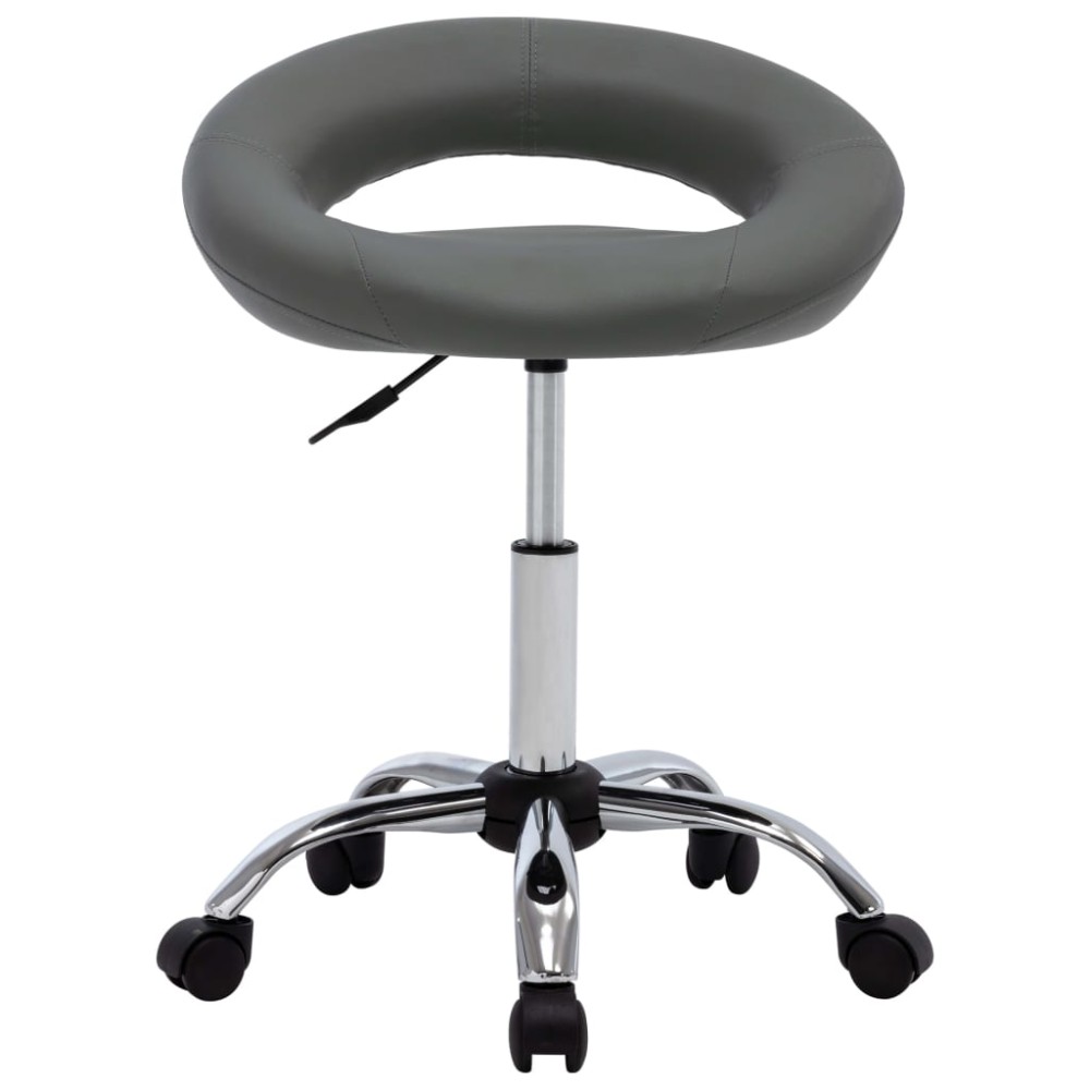 vidaXL Scaun de lucru pivotant, gri, piele ecologică