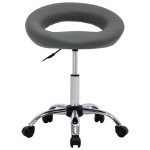 vidaXL Scaun de lucru pivotant, gri, piele ecologică vidaXL Scaun de lucru pivotant, gri, piele ecologică