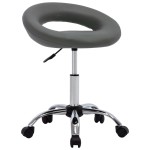 vidaXL Scaun de lucru pivotant, gri, piele ecologică vidaXL Scaun de lucru pivotant, gri, piele ecologică