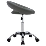 vidaXL Scaun de lucru pivotant, gri, piele ecologică vidaXL Scaun de lucru pivotant, gri, piele ecologică