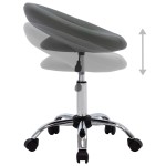 vidaXL Scaun de lucru pivotant, gri, piele ecologică vidaXL Scaun de lucru pivotant, gri, piele ecologică