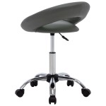 vidaXL Scaun de lucru pivotant, gri, piele ecologică vidaXL Scaun de lucru pivotant, gri, piele ecologică