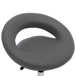 vidaXL Scaun de lucru pivotant, gri, piele ecologică vidaXL Scaun de lucru pivotant, gri, piele ecologică