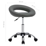 vidaXL Scaun de lucru pivotant, gri, piele ecologică vidaXL Scaun de lucru pivotant, gri, piele ecologică