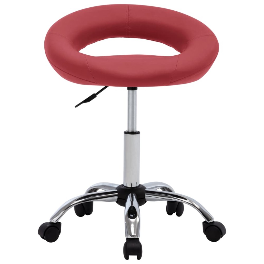 vidaXL Scaun de lucru pivotant, roșu, piele ecologică