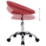 vidaXL Scaun de lucru pivotant, roșu, piele ecologică vidaXL Scaun de lucru pivotant, roșu, piele ecologică