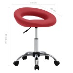 vidaXL Scaun de lucru pivotant, roșu, piele ecologică vidaXL Scaun de lucru pivotant, roșu, piele ecologică