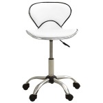 vidaXL Scaun de salon spa, alb, piele ecologică vidaXL Scaun de salon spa, alb, piele ecologică