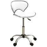 vidaXL Scaun de salon spa, alb, piele ecologică vidaXL Scaun de salon spa, alb, piele ecologică