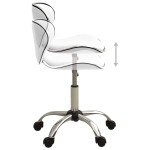 vidaXL Scaun de salon spa, alb, piele ecologică vidaXL Scaun de salon spa, alb, piele ecologică