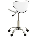 vidaXL Scaun de salon spa, alb, piele ecologică vidaXL Scaun de salon spa, alb, piele ecologică