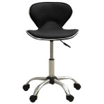 vidaXL Scaun de salon spa, negru, piele ecologică vidaXL Scaun de salon spa, negru, piele ecologică