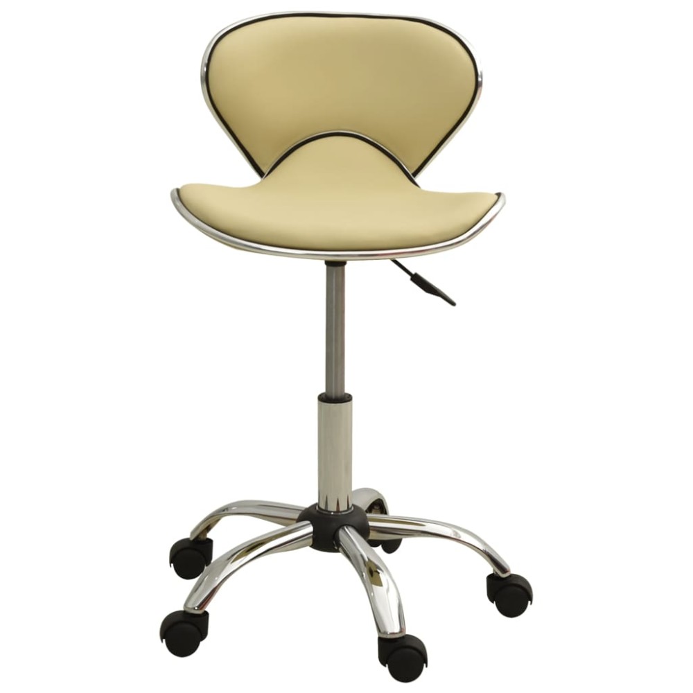 vidaXL Scaun pentru salon spa, crem, piele ecologică
