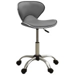 vidaXL Scaun de salon spa, gri, piele ecologică vidaXL Scaun de salon spa, gri, piele ecologică