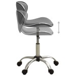 vidaXL Scaun de salon spa, gri, piele ecologică vidaXL Scaun de salon spa, gri, piele ecologică