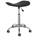vidaXL Scaun de salon spa, negru, piele ecologică vidaXL Scaun de salon spa, negru, piele ecologică