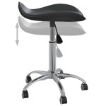 vidaXL Scaun de salon spa, negru, piele ecologică vidaXL Scaun de salon spa, negru, piele ecologică