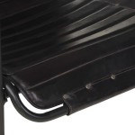 vidaXL Fotoliu de relaxare cu suport picioare, negru, piele naturală vidaXL Fotoliu de relaxare cu suport picioare, negru, piele naturală